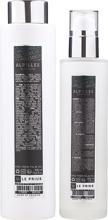 Набор - Le Prius Alpilles Olive Gift Box (bath/foam/500ml + b/milk/200ml + candle/230g) — фото N3