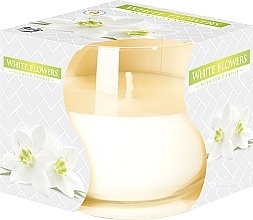 Парфумерія, косметика Ароматична свічка "Білі квіти" у склянці - Bispol Scented Candle