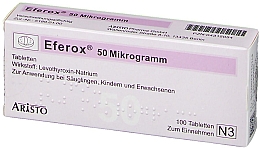 Духи, Парфюмерия, косметика Эферокс, 100 шт - Aristo Pharma Eferox 50 mcg