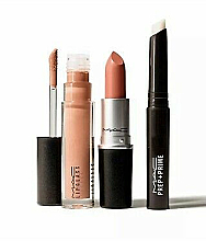 Духи, Парфюмерия, косметика Набор - MAC Stars Of The Party Kit Neutral (lipstick/3g + lip/primer/1.7g + lipglass/3.1g)