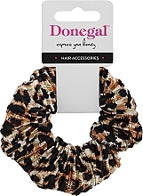 Резинка для волос FA-5835, бежево-коричневая с черным - Donegal — фото N1