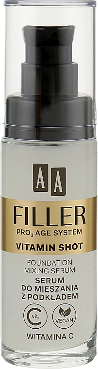 Сироватка для обличчя - AA Cosmetics Filler Pro 3 Age System Vitamin Shot Foundation Mixing Serum