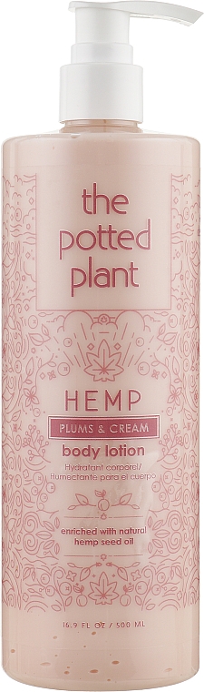 Восстанавливающий, заживляющий и омолаживающий лосьон после загара с пантенолом - The Potted Plant HEMP Plums & Cream