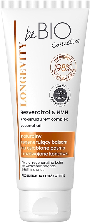 Бальзам для волос "Восстановление и питание" - BeBio Longevity Natural Regenerating Balm — фото N1