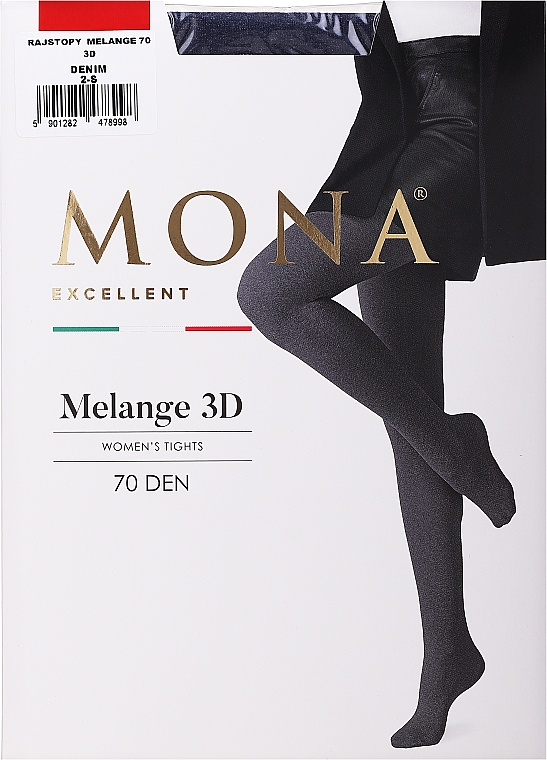 Колготки для женщин "Melange 3D" 70 Den, denim - Mona — фото N1