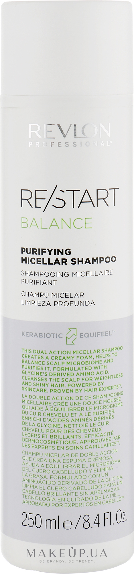Шампунь для глубокого очищения - Revlon Professional Restart Balance Purifying Micellar Shampoo — фото 250ml