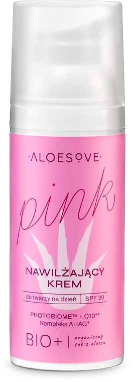 Зволожувальний крем для обличчя з SPF30 - Aloesove Pink Face Cream SPF30 — фото N1