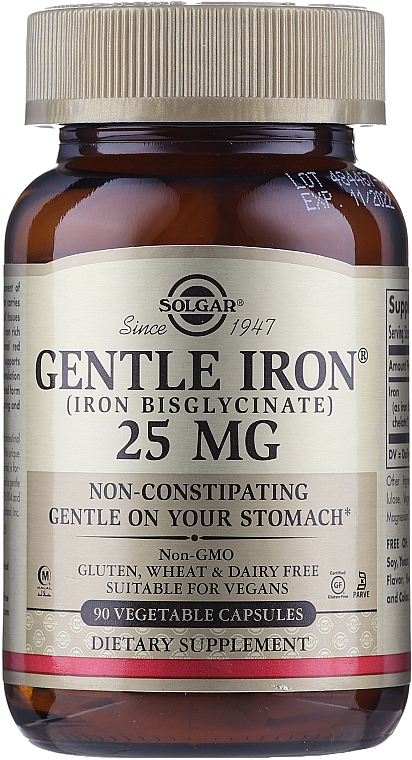 Харчова добавка "Gentle Iron", 25 мг - Solgar Gentle Iron