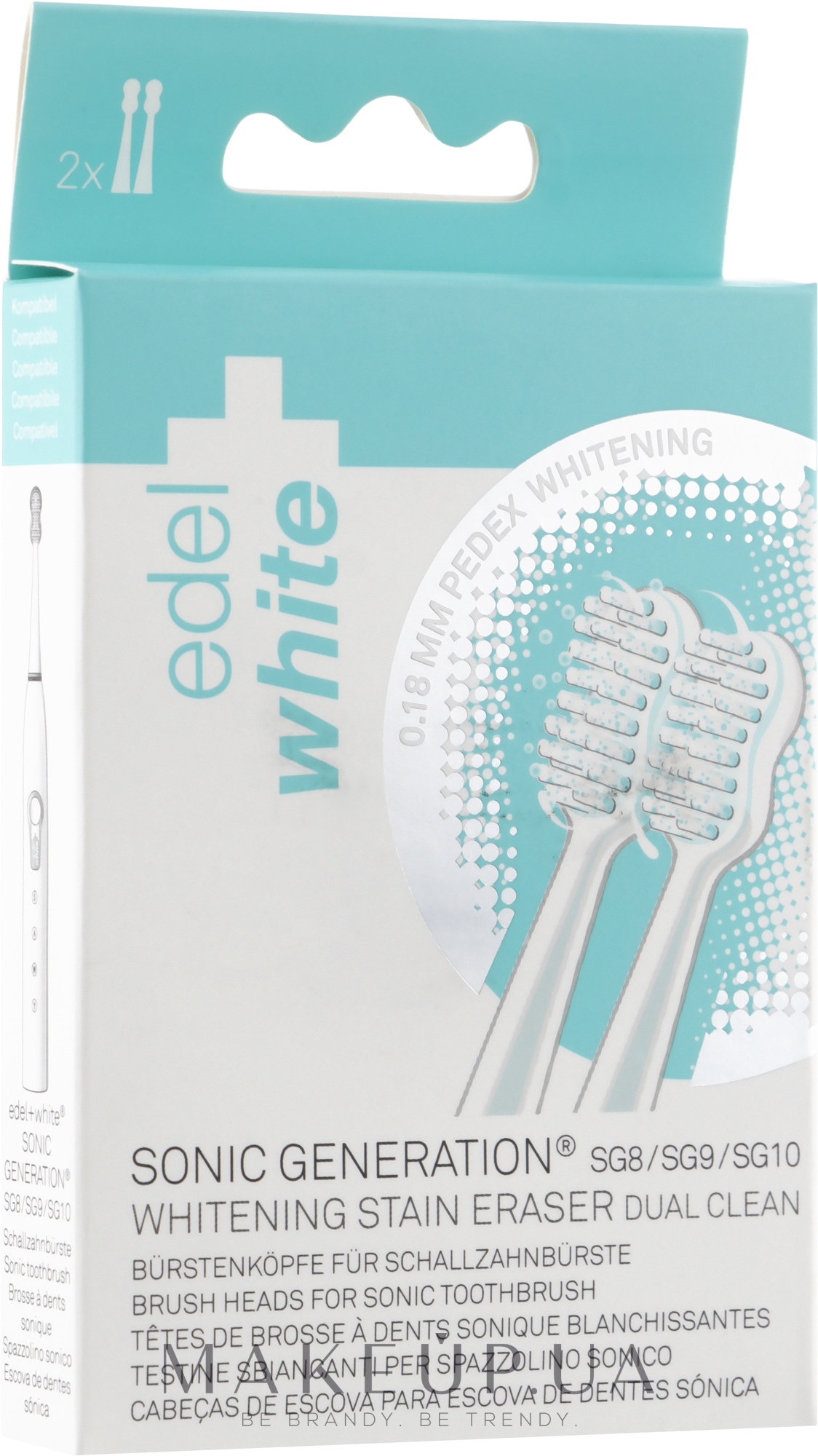 Насадки для звуковой зубной щетки отбеливающие, EW-SG2W - Edel+White Sonic Generation Dual Clean — фото 2шт
