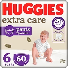 Подгузники-трусики Extra Care, размер 6 (15-25 кг), 60 шт. - Huggies — фото N1