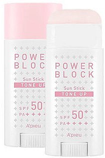 Осветляющий солнцезащитный стик - A'pieu Power Block Tone Up Sun Stick