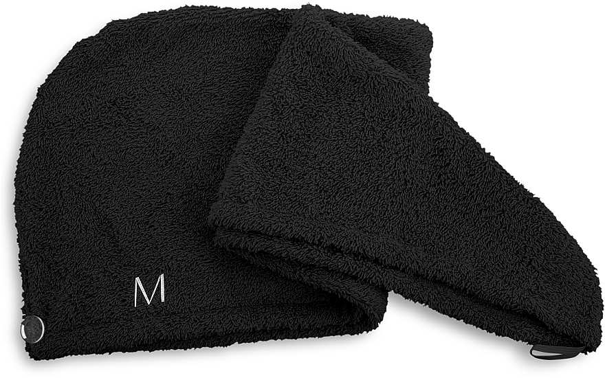 Рушник-тюрбан для сушки волосся, чорний - MAKEUP — фото N3