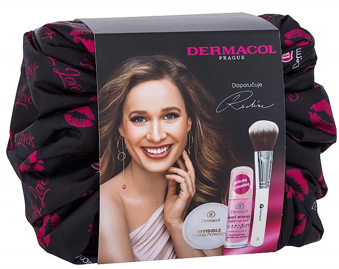 Набор - Dermacol Beauty II (makeup/base/20ml + powder/13.5g + brush/1pcs + bag) — фото N1