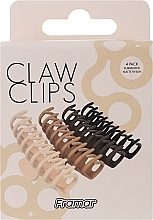 Затискачі для волосся, нюдові кольори, 4 шт. - Framar Claw Clips Neutral — фото N2