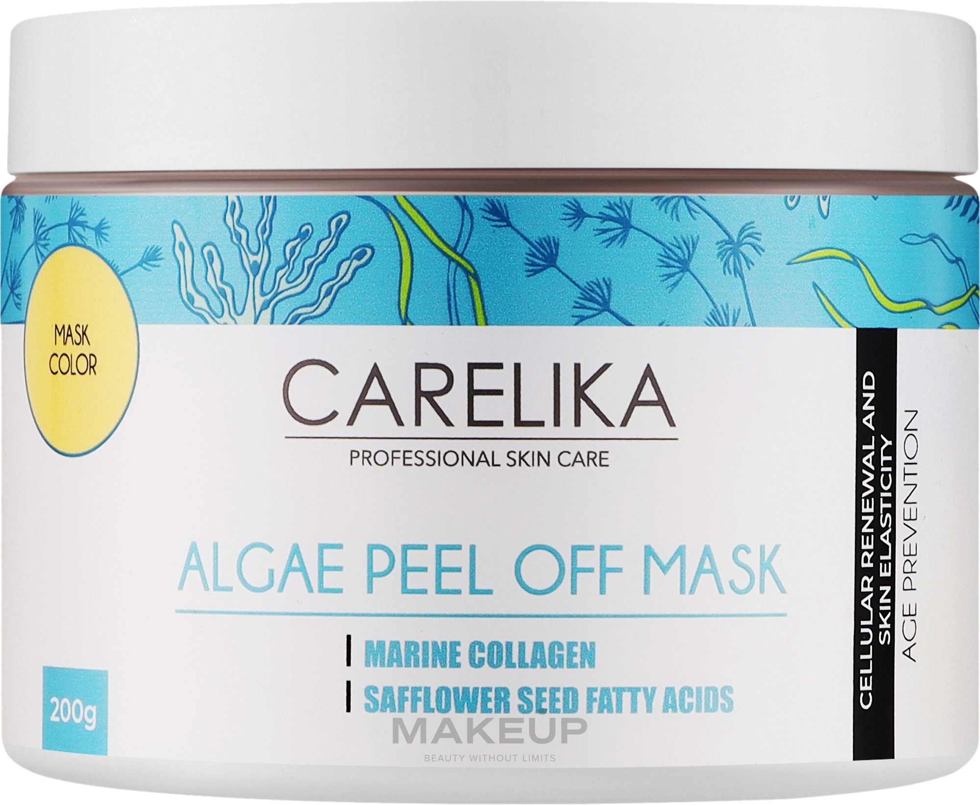Альгинатная маска на основе водорослей с морским коллагеном - Carelika Algae Peel Off Mask Marine Collagen — фото 200g