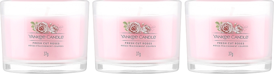 Набір - Yankee Candle Fresh Cut Roses (candle/3x37g) — фото N2