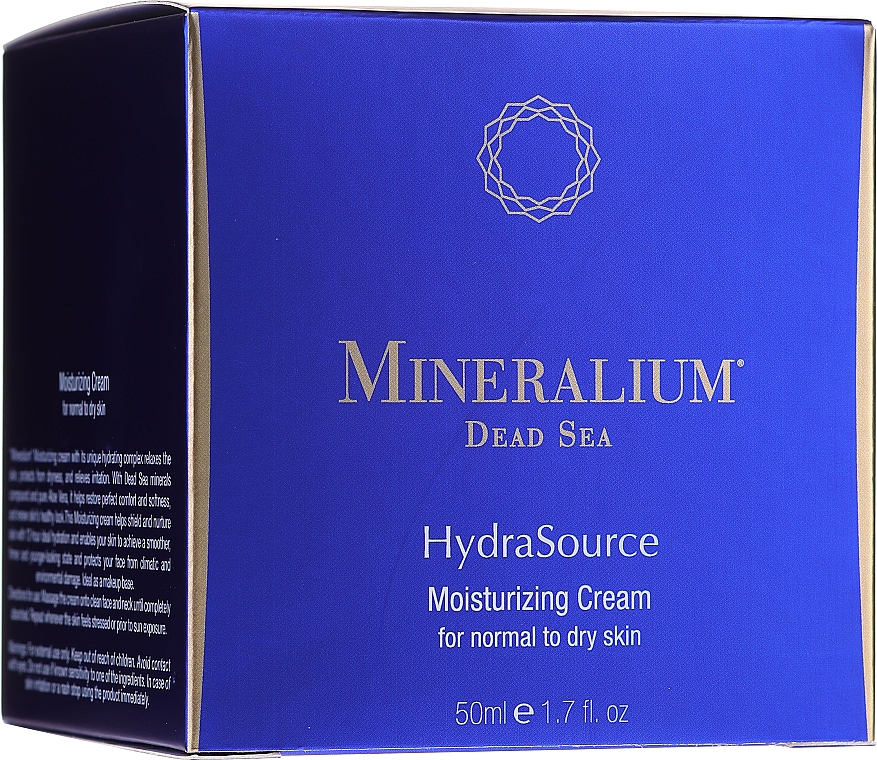 Зволожувальний крем для нормальної і сухої шкіри - Mineralium Dead Sea HydraSource Moisturizing Cream For Normal To Dry Skin — фото N1