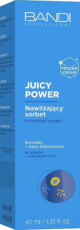 Зволожувальний сорбер для обличчя - Bandi Professional Juicy Power Hydrating Sorbet Blueberry + Hyaluronic Acid — фото N2