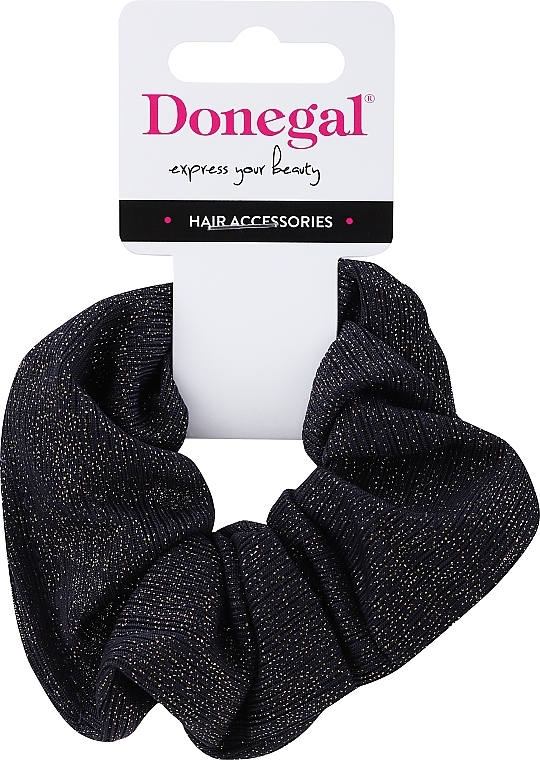 Резинка для волос FA-5740, синяя с люрексом - Donegal — фото N1