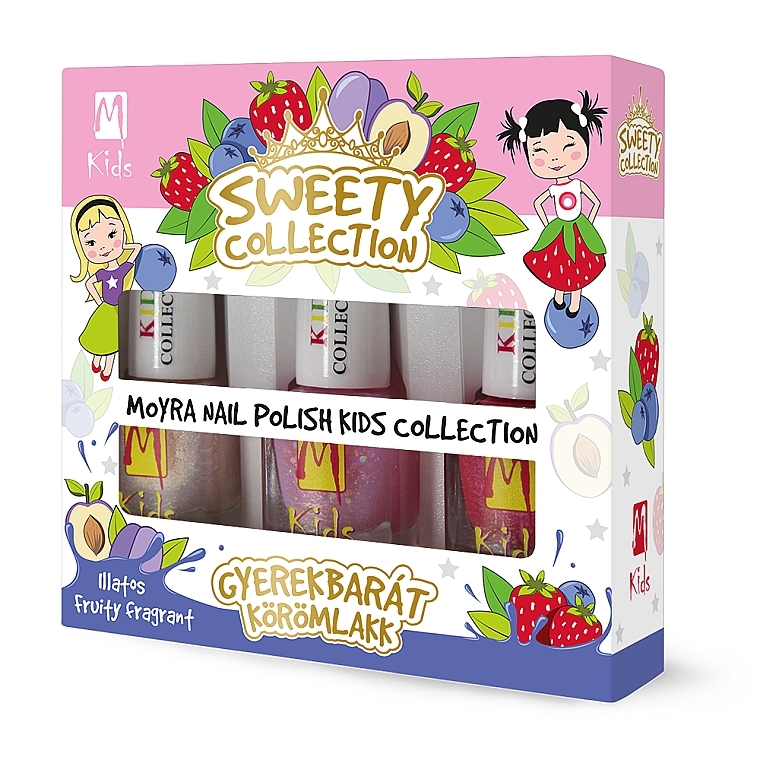 Набор лаков для ногтей - Moyra Kids Effect Nail Polish Sweety Collection (3x7ml) — фото N1