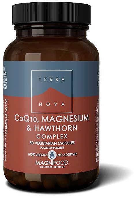 Харчова добавка "Коензим Q10, магній і глід" - Terranova CoQ10, Magnesium & Hawthorn — фото N1