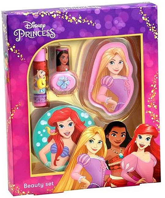 Набор - EP Line Disney Princess Beauty Set (lip/balm/4g + nail/polish/1pcs + lip/gloss/1pcs + mirror/1pcs) — фото N2