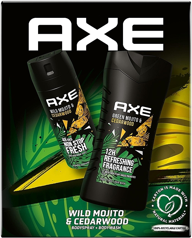 Набор - Axe Wild Green Mojito & Cedarwood (sh/gel/250ml + deo/150ml) — фото N2