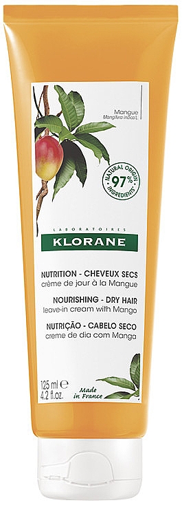 Денний крем для сухого волосся з олією манго - Klorane Day Cream For Dry Hair With Mang Oil — фото N1