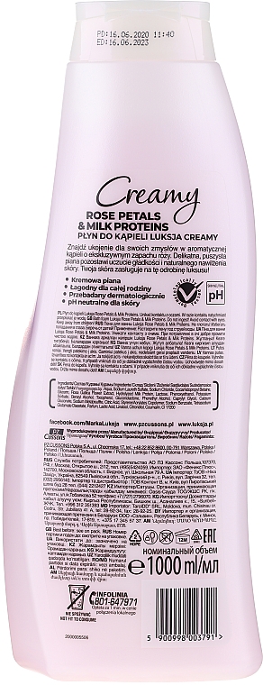 Піна для ванни - Luksja Creamy Rose Petals & Milk Proteins Bath Foam — фото N3