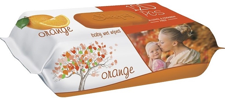 Вологі серветки "Апельсин", 120 шт. - Sleepy Orange Wet Wipes — фото N1