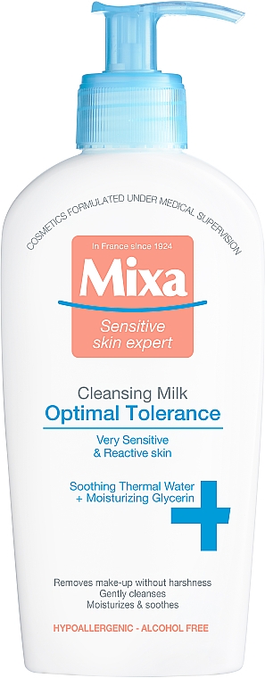 Молочко для снятия макияжа c экстрактом розы - Mixa Optimal Tolerance Cleansing Milk — фото N1