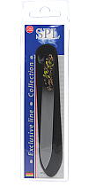 Парфумерія, косметика Пилочка скляна 95-1152, з ручним розписом "Чорна з квітами", 115 мм - SPL