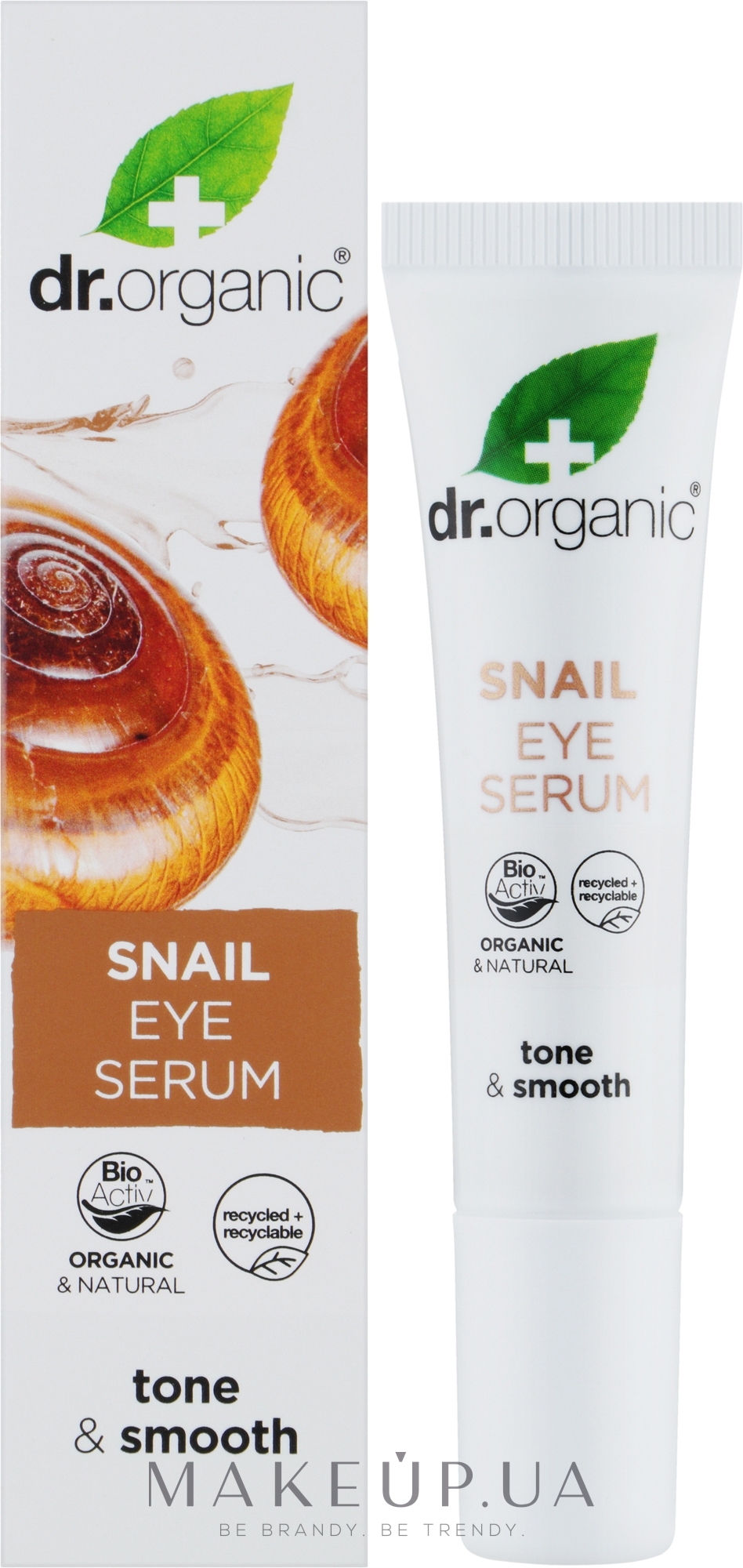 Антивікова гелева сироватка для шкіри навколо очей з равликом - Dr. Organic Bioactive Skincare Anti-Aging Snail Gel Eye Serum — фото 15ml