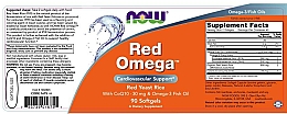 Желатинові капсули "Червоний дріжджовий рис" - Now Foods Red Omega Red Yeast Rice — фото N3