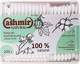 Ватные палочки, 200 шт - Cashmir Natural Cotton Buds (в коробке) — фото N1