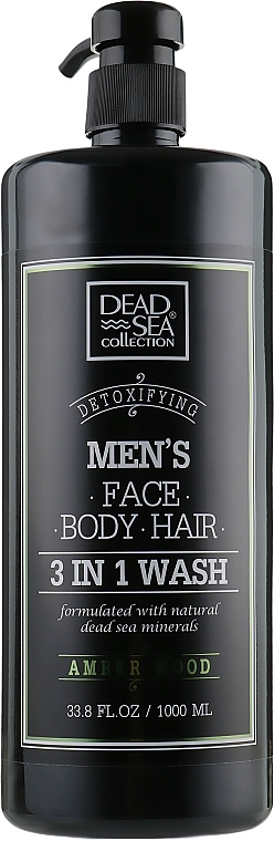 УЦІНКА Гель для душу, волосся і обличчя для чоловіків - Dead Sea Collection Men’s Amberwood Face, Hair & Body Wash 3 in 1 * — фото N2