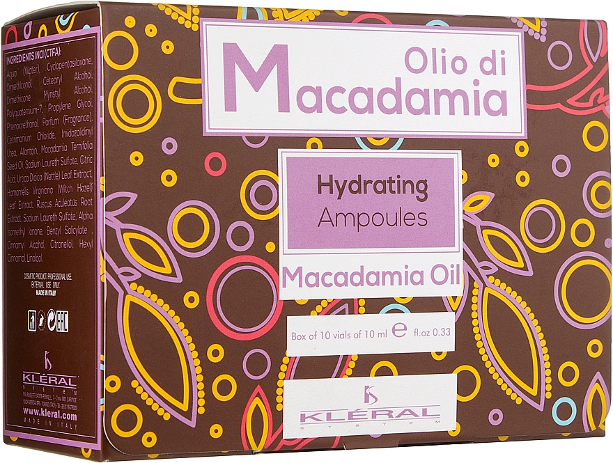 Ампули для зволоження волосся - Kleral System Olio Di Macadamia Hydrating Ampoules