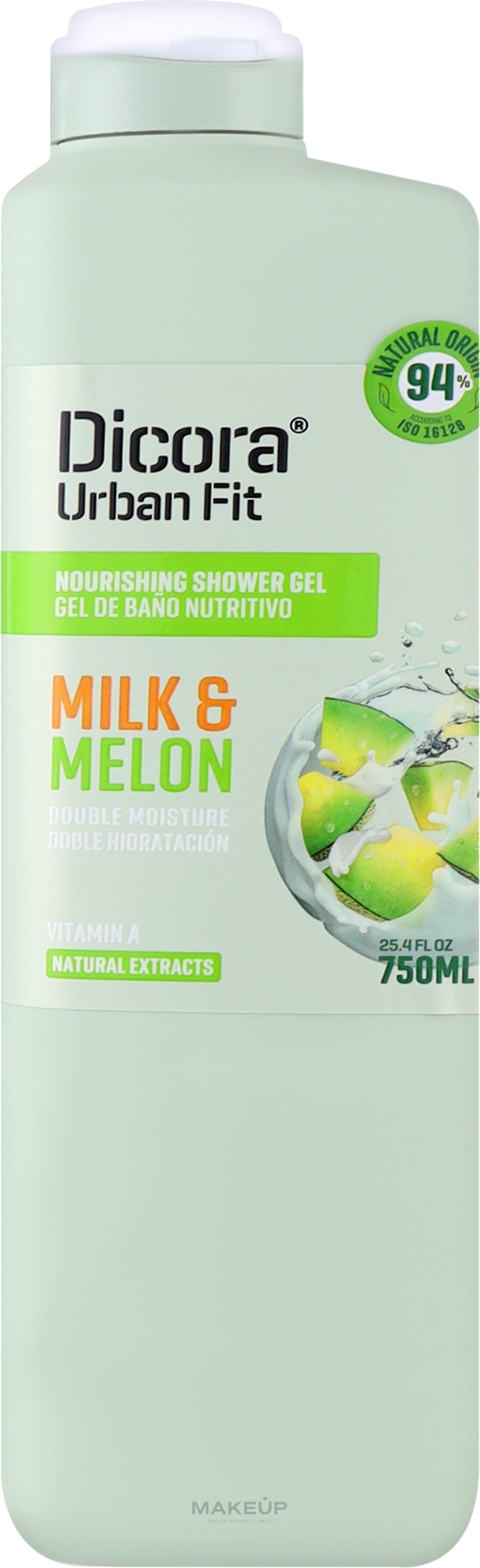 Гель для душа с витамином А "Дыня и молоко" - Dicora Urban Fit Shower Gel Vitamin A Milk & Melon — фото 750ml