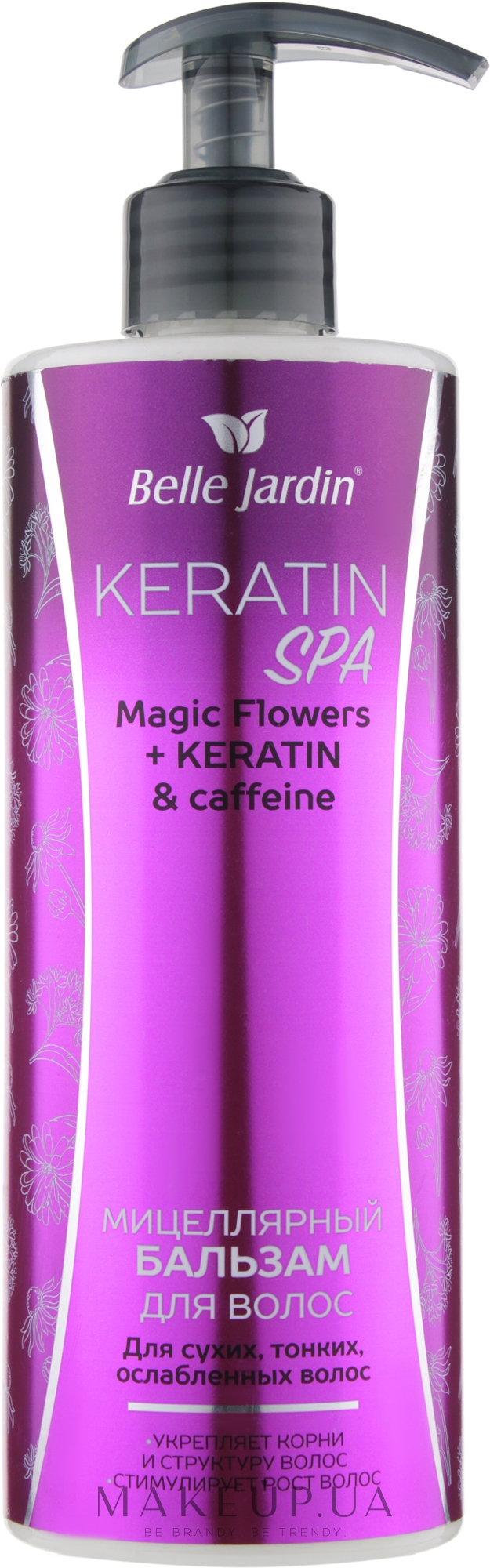 Міцелярний бальзам для сухого, тонкого й ослабленого волосся - Belle Jardin Keratin SPA Magic Flowers + Keratin & Caffeine — фото 500ml