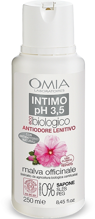 Гель для интимной гигиены "Мальва" - Omia Laboratori Ecobio Intimwaschmittel pH 3,5 Malva Officinale  — фото N1