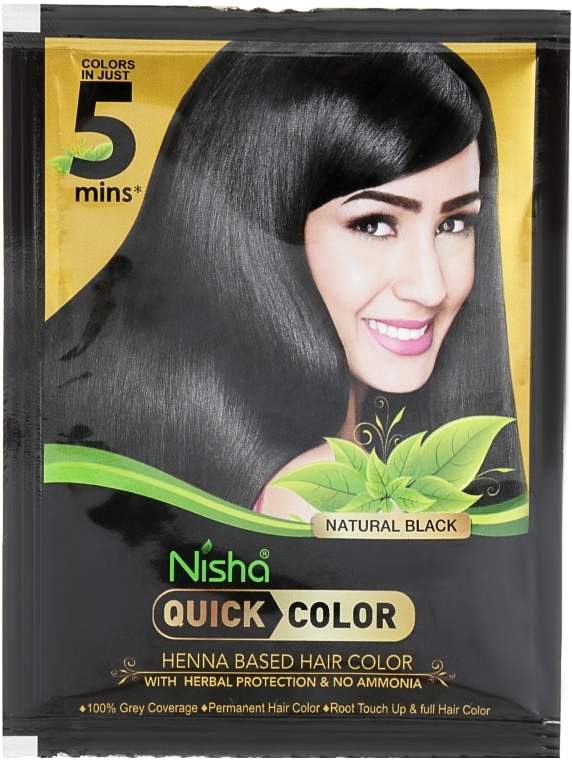 Nisha Quick Color Black - Краска для волос на основе хны с травами без  аммиака: купить по лучшей цене в Украине 