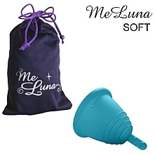 Менструальна чаша з ніжкою, розмір L, морська хвиля - MeLuna Soft Shorty Menstrual Cup Stem — фото N1