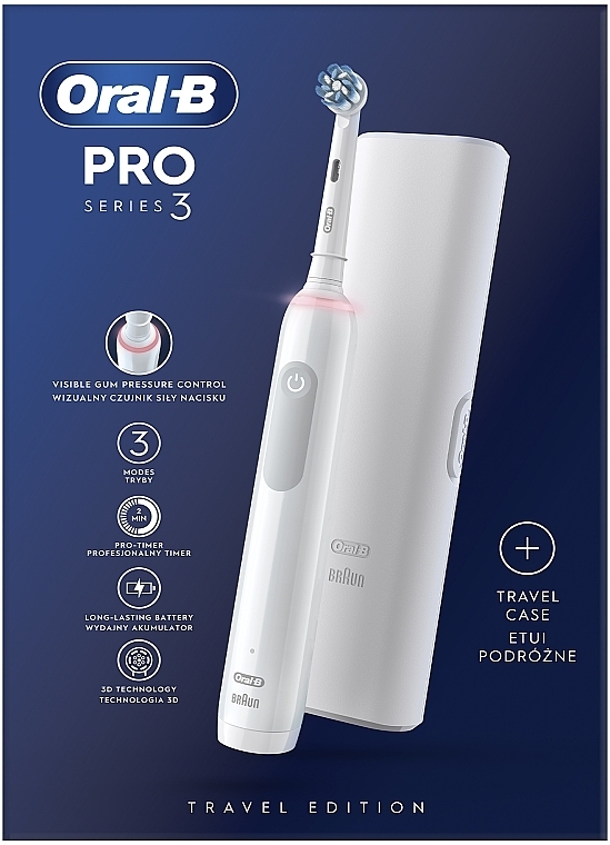 Електрична зубна щітка + чохол - Oral-B Pro 3 3500 D505.513.3X WT — фото N2