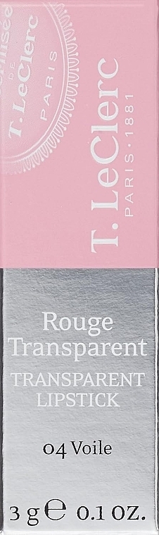 T.LeClerc Transparent Lipstick - Прозора помада для губ — фото N2
