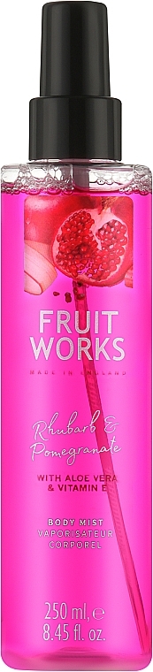 Спрей для тіла "Ревінь і гранат" - Grace Cole Fruit Works Rhubarb & Pomegranate Body Mist — фото N1