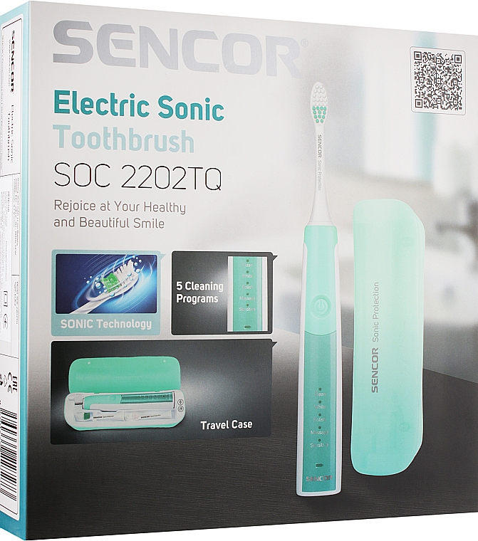 Электрическая зубная щетка, голубая, SOC 2202TQ - Sencor — фото N4