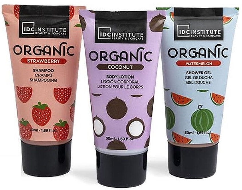 Набор - IDC Institute Organic Travel Set (b/lot/50ml + sh/gel/50ml + shm/50ml + bag) — фото N2