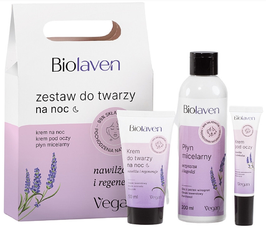 Набір для нічного догляду за обличчям - Biolaven (cr/50ml + cleanser/150ml + eye/gel) — фото N1