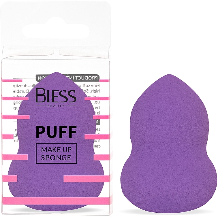 Спонж грушоподібний, фіолетовий - Bless Beauty PUFF Make Up Sponge
