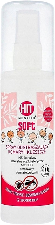 Дитячий м'який спрей проти комарів і кліщів - Kosmed Hit Kids Spray Soft — фото N1